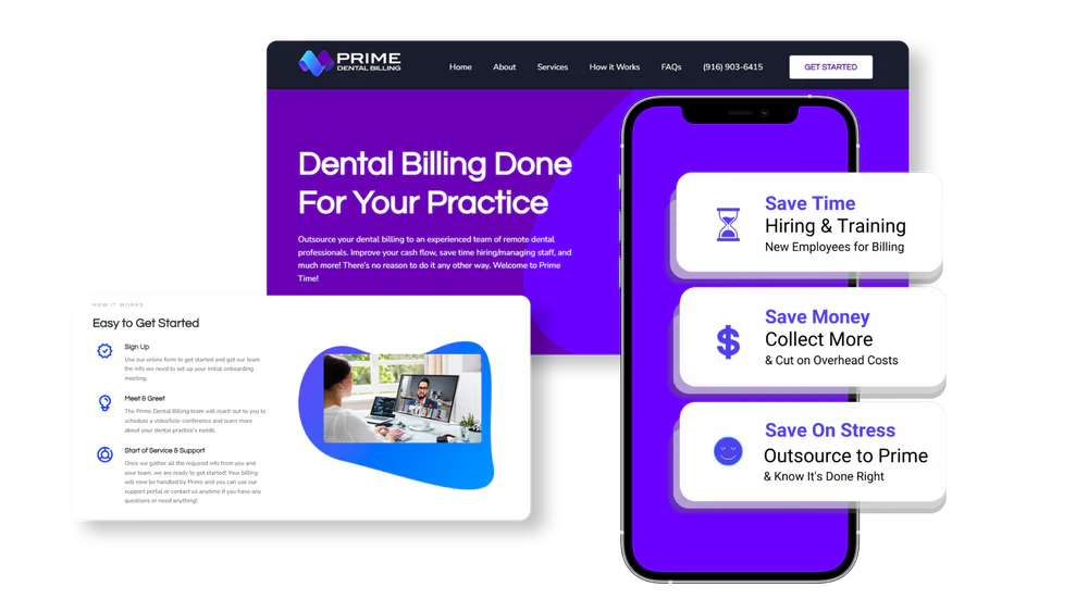 Website design for Prime Dental Billing