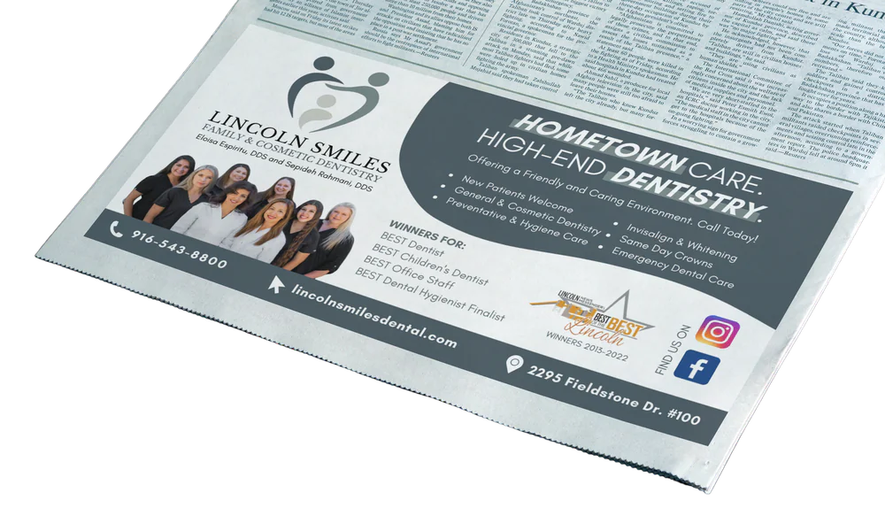 Print marketing: Lincoln Smiles Ad